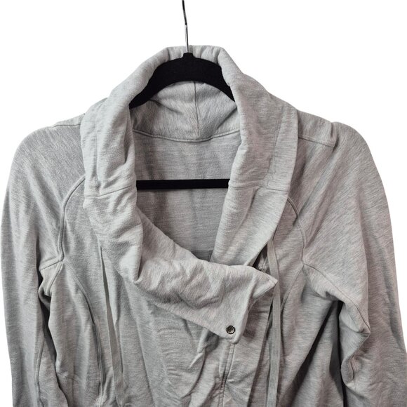 Lululemon Jacket Womens 6 Gray Cocoon Wrap Modal French Terry Coast Easy - Picture 5 of 9